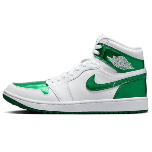 Nike Men's Jordan 1 High Golf Shoes, White/Pine Green, 10 M US