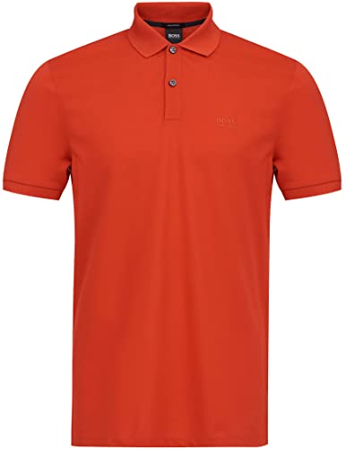 Hugo Boss Men's Pallas Orange Pique Cotton Short Sleeve Polo T-Shirt M