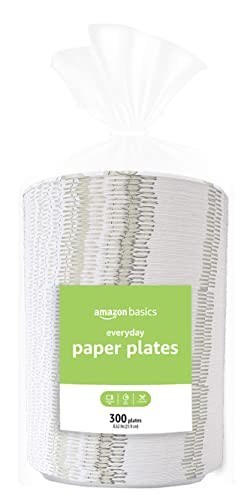 Amazon Basics Everyday Paper Plates, 8 5/8 Inch, Disposable, 300 Count