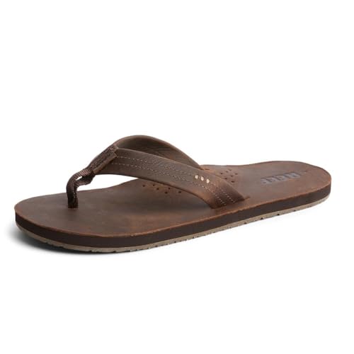 Reef Men's Leather Sandals with Bottle Opener, 8 (Chocolate)