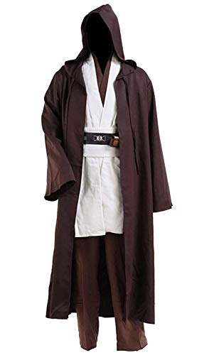 Tunic Hooded Robe Halloween Cosplay Costume for Mens Three Versions (X-Large, White Full Set)