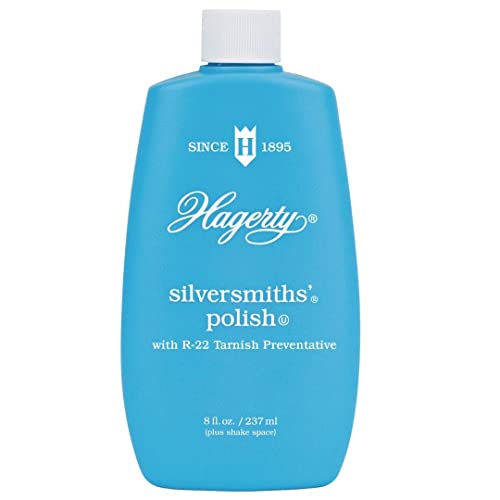 Hagerty Silversmiths' Polish, Professional Silver Cleaner and Tarnish Remover for Jewelry, Silverware, Gold and More, Kosher Certified, Made in USA, 8 Fl Oz
