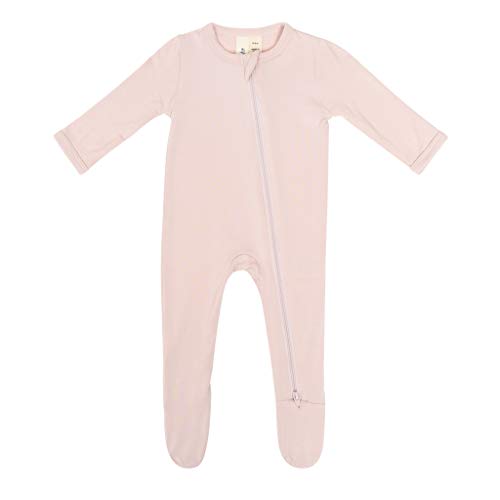 KYTE BABY Unisex Zipper Closure Footies, Rayon Made From Bamboo (0-3 Months, Blush)