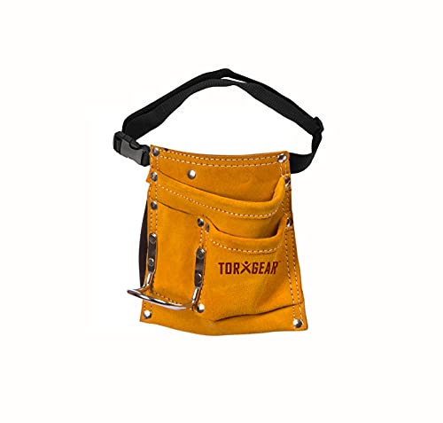TORXGEAR KIDS Leather Tool Pouch w/Belt - Suede Leather Working Tool Pouch for Youth Dress Up and Costume. Waist Size 21'-30'
