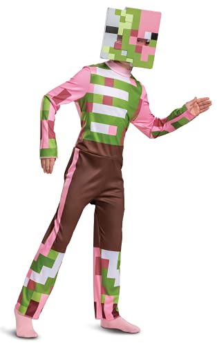 Minecraft Costume Zombie Pigman Outfit for Kids, Halloween Minecraft Costumes, Classic Size Medium (7-8) Multicolored