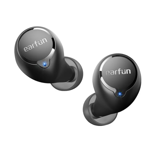 EarFun Free 2S Wireless Earbuds, [Upgraded Version] Bluetooth Earbuds with Deep Bass, 4 Mics for Clear Call, Customizable EQ App, IPX7 Waterproof in-Ear Headphones, 30H Playtime, Wireless Charging