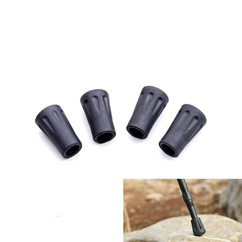 Walking Stick Tips, Replacement, 4 Pack | Rubber Tip for Hiking Trekking Poles | Rubber Feet
