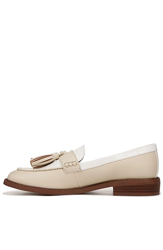 Franco Sarto Womens Carolynn Low Slip On Tassel Loafers Ivory/White Color Block 8 M