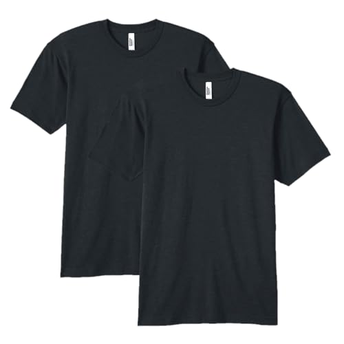 American Apparel unisex Tri-blend Track T-shirt, Style Gtr401, 2-pack Tri-black (2-pack) Large