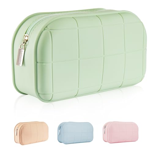 Luxuring Makeup Travel Bag,Silicone Makeup Bag,Cosmetic Travel Bag,Waterproof Portable Toiletry Bags,Cosmetic Bags for women and girls (Green)