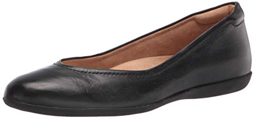 Naturalizer Womens Vivienne Comfortable Slip On Ballet Flats,Black Leather,8M