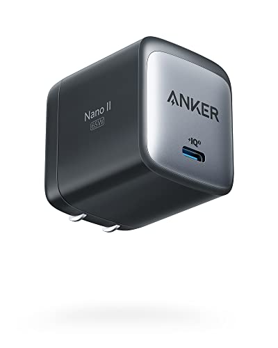 Anker USB C 715 (Nano 65W), GaN II Fast Compact Foldable Charger for MacBook, Galaxy S20/S10, Dell XPS 13, Note 20/10+, iPhone 13/Mini, iPad Pro, Pixel, and More