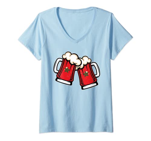 Womens Morocco Flag Beer Mug - Cool Moroccan Beer V-Neck T-Shirt