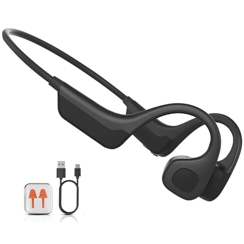 Bone Conduction Headphones Bluetooth Headphones Wireless Earbuds Running Headset Wireless Bone Conduction Headphone Bluetooth 5.3 with Mic Open Ear Headphone IPX7 Waterproof Swimming Sport Earphones