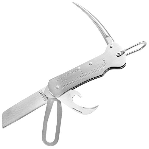Maxam 3 3/4 Inch Sailor's Tool, a Powerful Multi-Use Sailor Knife Ideal for Boating, Fishing, Camping or Outdoor Activity, Silver