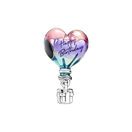 Alstade Happy Birthday Hot Air Balloon Charm 925 Sterling Silver Charms fits Bracelets and Necklace Pendant Bead Charms Jewelry Gift for Women Girl Family Friends