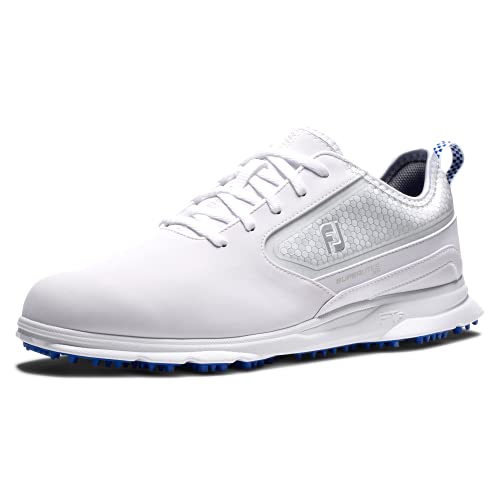 FootJoy Men's Superlites XP Golf Shoe, White/Blue, 9.5