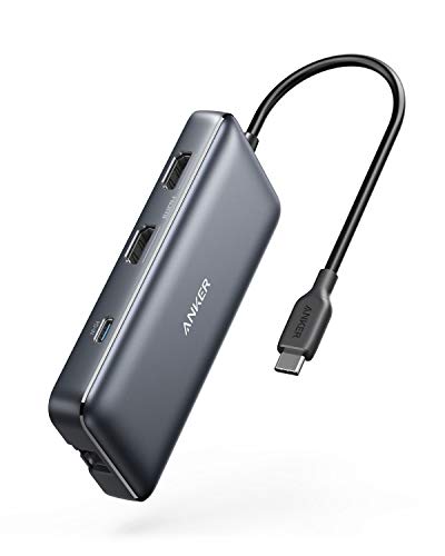 Anker 553 USB-C Hub, 8-in-1 USB C Dock, Dual 4K HDMI USB C to USB Adapter, 1 Gbps Ethernet USB Hub, 100W Power Delivery, SD Card Reader for MacBook Pro, XPS and More