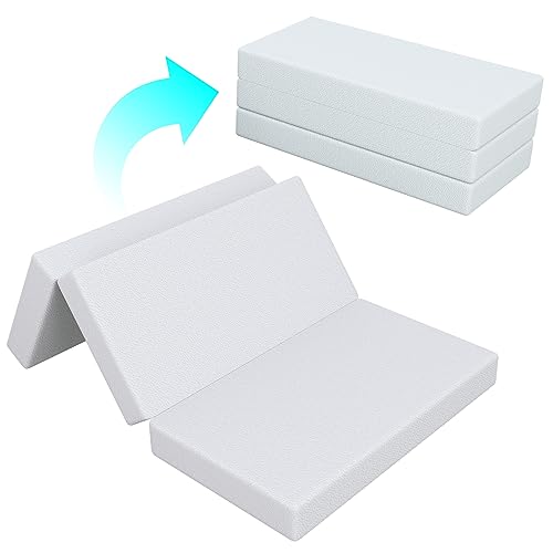 Moonlightfamily Trifold Foldable Pack n Play Mattress Topper, 38 * 26 inch playpen Mattress, Removable Washable Cover