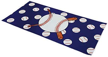 SOFTBATFY Baseball Microfiber Beach Towel Oversize, Extra Large 63'x31.5', Quick Drying, Cool Pool Towel, Lounge Cover (Baseball)