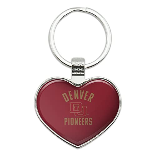 GRAPHICS & MORE University of Denver Pioneers Keychain Heart Love Metal Key Chain Ring