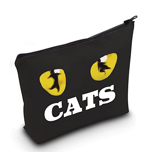 LEVLO Broadway Cat Cosmetic Make Up Bag Musical Theatre Fans Gift Cat Makeup Zipper Pouch Bag For Friend Family (Cat)