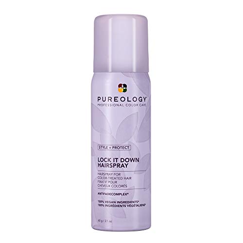Pureology Style + Protect Lock It Down Hairspray for Color-Treated Hair, Maximum Hold, 2.1 Ounce
