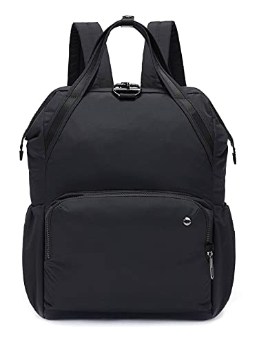 Pacsafe Women's Citysafe CX 17L Anti Theft Backpack-Fits 16 inch MacBook Pro, Econyl Black, One Size