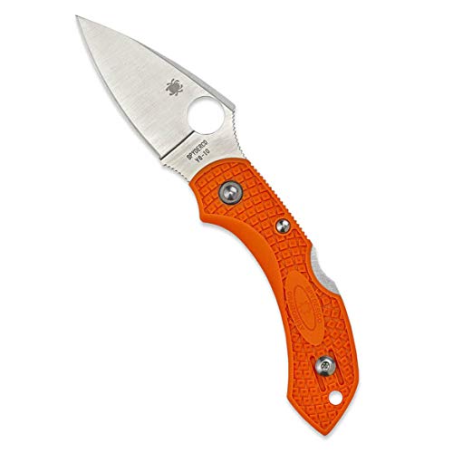 Spyderco Dragonfly 2 Lightweight Signature Knife with 2.3' VG-10 Steel Blade and High-Strength Orange FRN Handle - PlainEdge - C28POR2