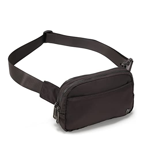 Pander Everywhere Belt Bag for Women, 5 Zipper Pockets RPET Polyester Crossbody Fanny Pack Purse (Dim Grey)