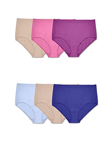 Fruit of the Loom Women's Beyondsoft Underwear, Super Soft Designed with Comfort in Mind, Available in Plus Size, Low Rise Brief-Modal-6 Pack-Colors May Vary, 7
