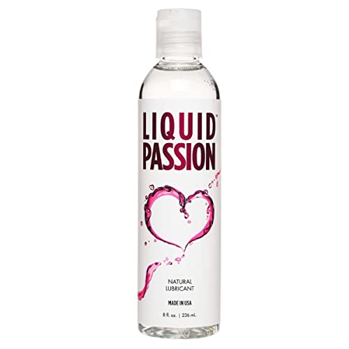 Liquid Passion Natural Water-Based Personal Lube, pH Friendly, Fragrance-Free & Hydrating, Safe for Toys & Condoms. Made in USA - 8 Fl Oz