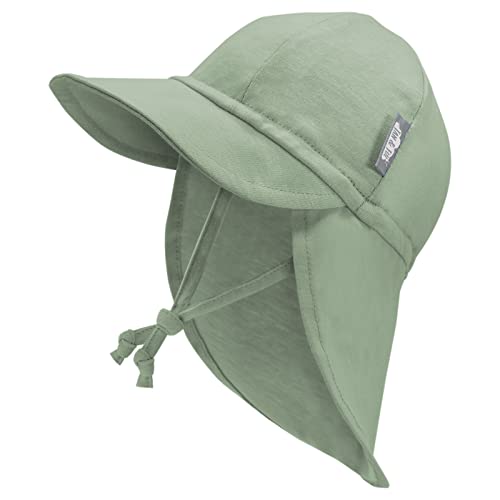 JAN & JUL Baby Sun-Hat for Newborn, Elastic Back, Neck Ties (Juniper Green, Size XS: 0-3m)