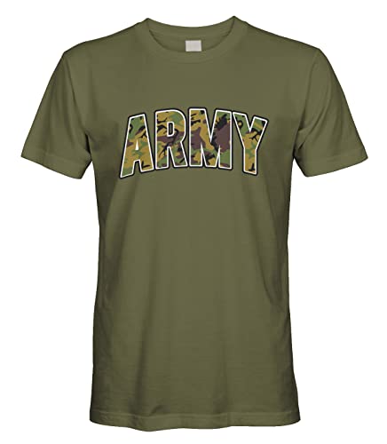 Men's Classic Camouflage Army Military Infantry T-Shirt (Olive Green, 2X-Large)
