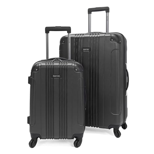 Kenneth Cole REACTION Out of Bounds Lightweight Hardshell 4-Wheel Spinner Luggage, Charcoal, 2-Piece Set (20' & 28')