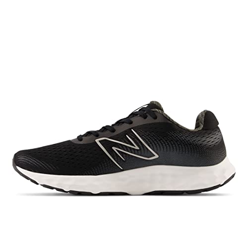 New Balance Men's 520 V8 Running Shoe, Black/White, 9.5