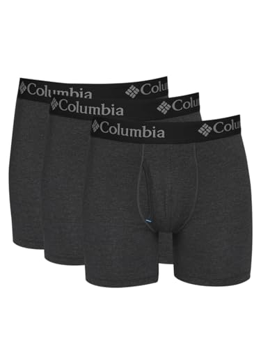 Columbia Men's 3 Pack Tri Blend Boxer Brief, Black, Large