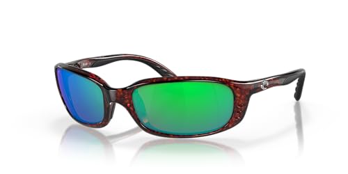 Costa Del Mar Men's Brine Polarized Oval Sunglasses, Tortoise/Copper Green Mirrored Polarized-580P, 59 mm