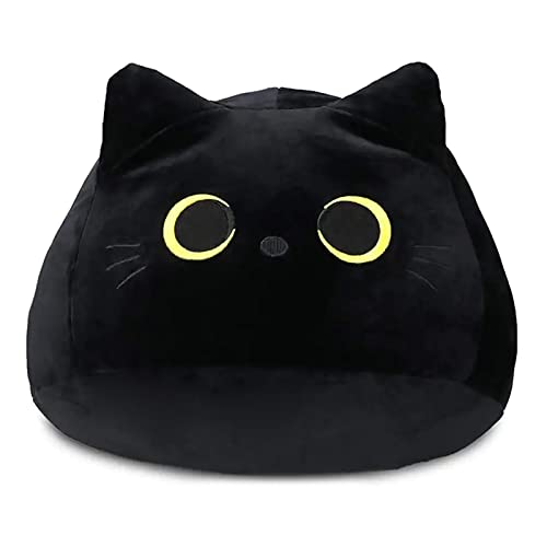 YOMOTREE Cat Stuffed Animal Toy Pillow, Soft Plush Pillow, Black Cat Plush Toy, Gifts for Boys Girls Kids (20cm/7.8in)