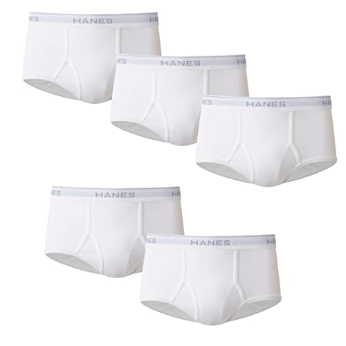 Hanes Men's Tagless ComfortFlex Waistband, Multi-Packs Available Brief, White 5-pack, Large