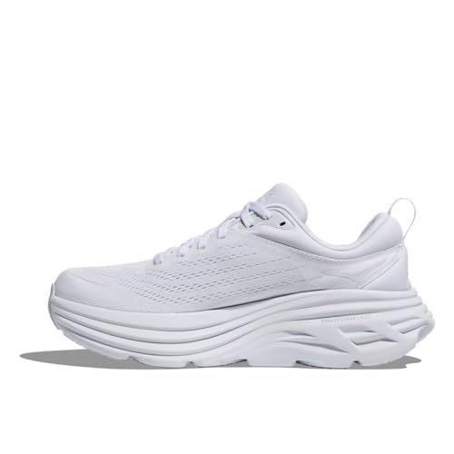 Hoka Women's Bondi 8 Sneaker, White/White, 8
