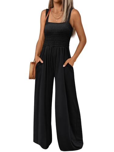 AUTOMET Jumpsuits for Women Casual Jumpers Rompers Summer Outfits 2024 Vacation Sexy Overalls with Pockets Soft Fashion Clothes