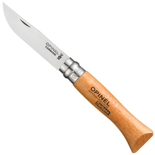 Opinel No.06 Carbon Steel Folding Pocket Knife with Beechwood Handle