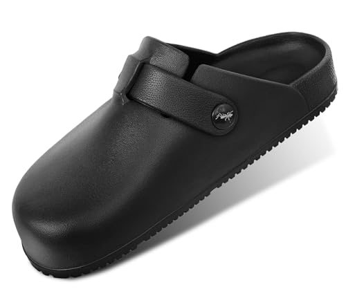 Bigant Womens Clogs,Mercy Mules for Womens Nurse Shoes-Slip on Garden Work Shoes(Black-8 Women/6 Men)