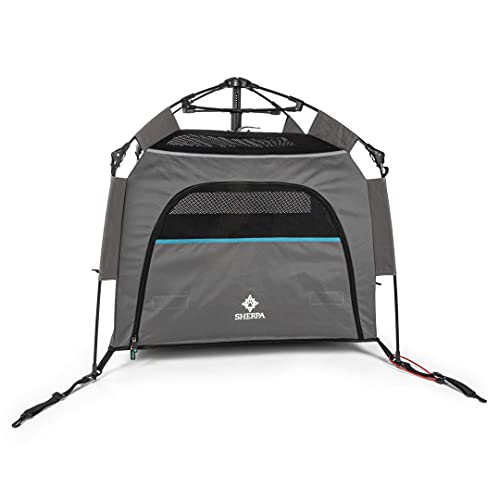 Sherpa U Pet Tent Portable Pet House, Multifunctional Car Accessory, Collapsible, with Claw-Proof Mesh Windows and Carry Bag, Gray