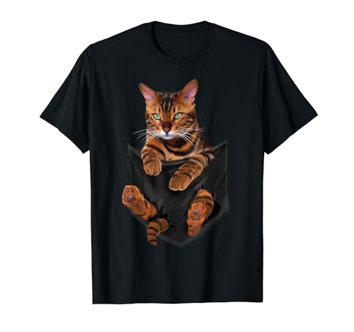 Cat Tiger-Print in Pocket T-Shirt Cats Tee Shirt Gifts