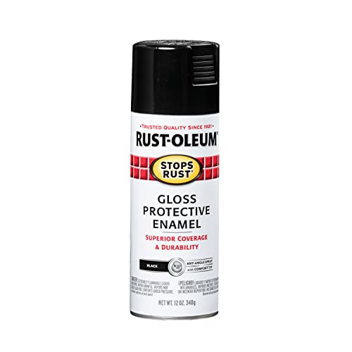 Rust-Oleum 7779830 Stops Rust Spray Paint, 12 oz, Gloss Black