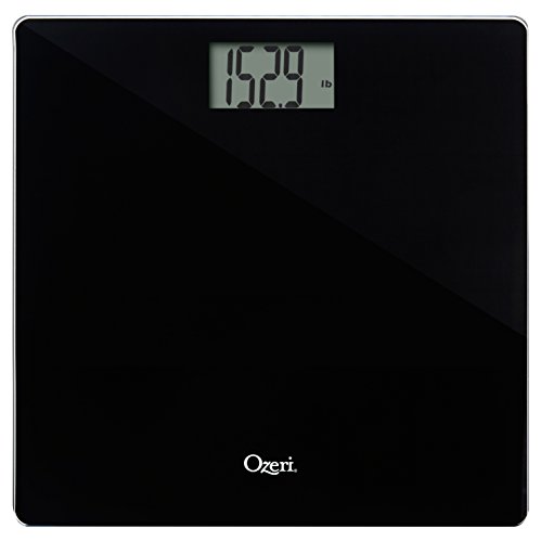 Ozeri Precision 440 lbs Body Weight Scale (0.1 lbs / 0.05 kg Bath Scale Sensors) in Tempered Glass, with Infant, Pet & Luggage Tare