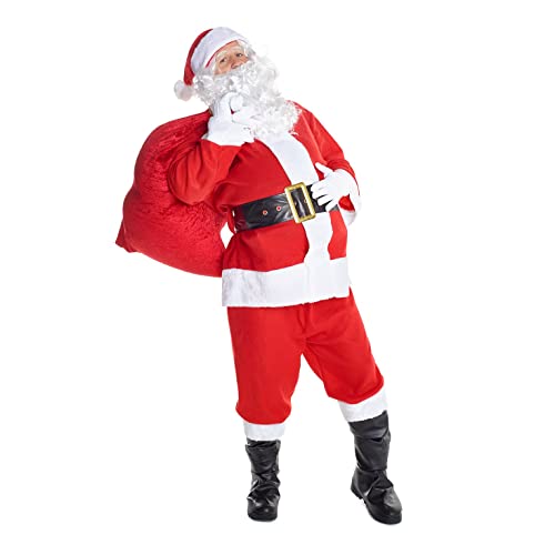 Morph Santa Claus Costume Adult Men, Santa Claus Costume for Men, Mens Santa Costume Adult, Santa Suit Mens, Christmas Santa. Large