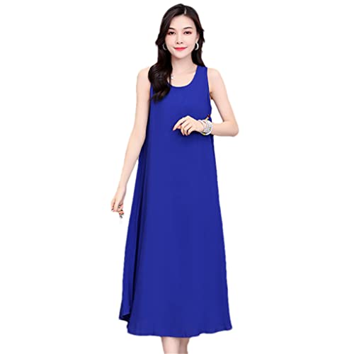 DBFBDTU Summer Sleeveless Dress Women Casual Solid Color Loose Women Dress Sundress Women Long Black Dress